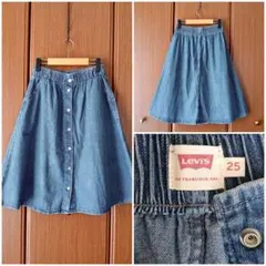 Levi's SANFRANCISCO Ａライン ボタンダウン デニムスカートのサムネイル