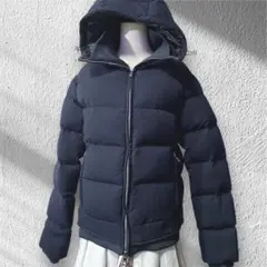 【美品 】 AKM ダウンジャケット 短丈 裏地花柄 ダブルジップ ドメブラ