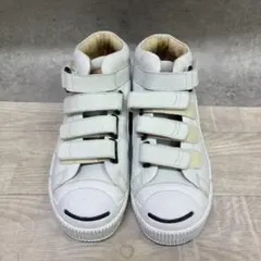 희귀 visvim 비즈빔 JUDD HI 4개 베르크로 가죽 스니커 화이트