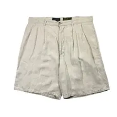 IZOD ビンテージリネンショーツ W34 2タック 麻 生成り ハーフパンツのサムネイル