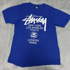 【即完売品】Stüssy ステューシー 半袖 Tシャツ 青 ブルー 【M】希少