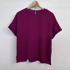 美品　インディヴィ　バックシャーリング　ジョーゼットブラウス　Mのサムネイル