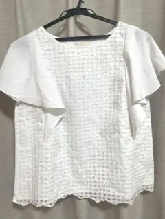 ★anysis★未使用白レースブラウス/半袖ブラウス