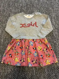 x-girl キャラクター柄ワンピース ピンク グレー ディズニープリンセス
