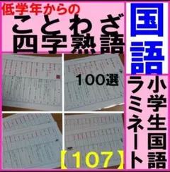 低学年【四字熟語・ことわざ】ラミネートセット　100選［四字熟語50ことわざ50