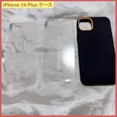 ☆ iPhone 14 Plus ケース ガラスフィルム ネイビー