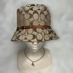 COACH コーチ バケットハット シグネチャー キャンバス ブラウン 茶