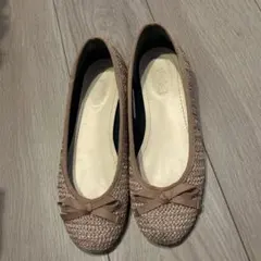 Esperanza ベージュ ペタンコシューズリボン付き