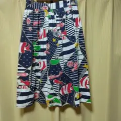 アメリカ古着⭐ヴィンテージ⭐魚柄フレアスカート39番