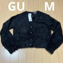 新品未使用ジーユーGUシャイニークルーネックカーディガンM黒