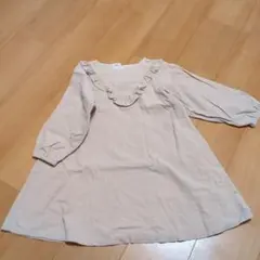 アプレレクール コーデュロイフリル付きベージュワンピース 120cm