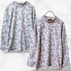 エフエフ ハイネック花柄カットソー 色違い2点セット(M)春のお出かけ 華やかのサムネイル