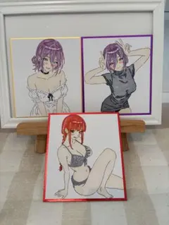 手描きイラスト ファンアート チェンソーマン 3枚セット レゼ マキマ