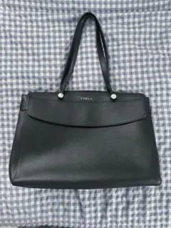 FURLA ブラック レザートートバッグ