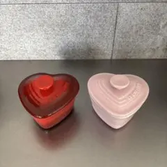 【ル・クルーゼ】ラムカンダムール　セット　2つ　ピンク　レッド　赤　蓋付きのサムネイル
