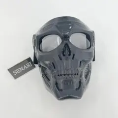 S-1057/サバゲー/ポリカーボネートレンズ　スカル　フェイスガード/ブラックのサムネイル