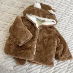 ブラウン フリース フード付きアウター