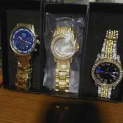 腕時計セット 青金ダイヤモンド風