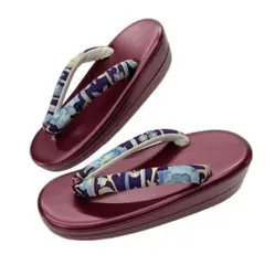 京ブランド草履・岡重の鼻緒。No,02・チェリーワイン色の台