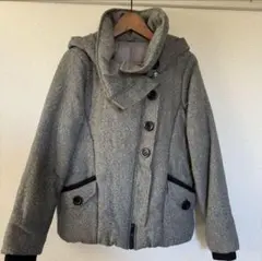 フード付きグレージャンパーコート