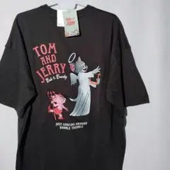 新品 Tシャツ L 天使と悪魔 トムとジェリー ビッグシルエット 刺繡 半袖