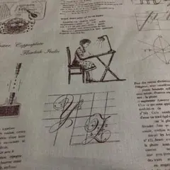 YUWAオリジナル布　英字　グリーン　お得品