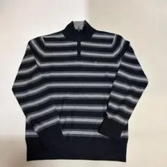 Tommy Hilfiger ストライプニット ハーフジップ　L