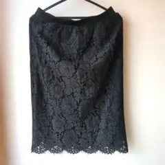 【LLサイズ】ブラック レース タイトスカート