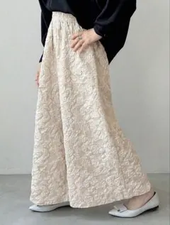 ワイドパンツ アイボリー XL