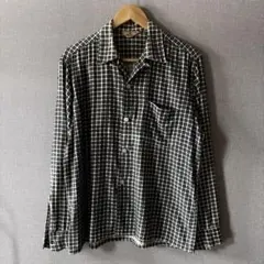 60s プリントネルシャツ プリネル ヴィンテージシャツ オープンカラー