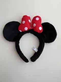 ミニーマウス カチューシャ 赤い水玉リボン