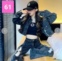 アベイル❤61サイズ ブラック ヒョウ柄デニムパンツ SUREVE×Shokoのサムネイル