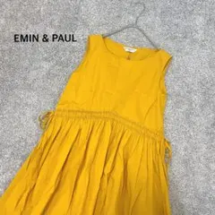 【EMIN & PAUL】ポプリン後ろリボンワンピース ロング イエロー
