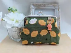 たいやき♡ストラップ付き　ぷっくりがま口ポーチ　小銭•小物入れ　 ハンドメイド