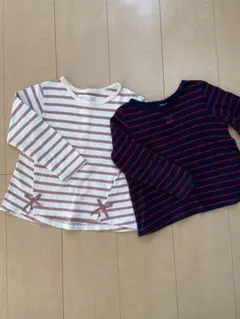 conoco、petit main ストライプ 長袖カットソー 2点セット