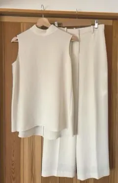 Theory セオリー SYNTHETIC CREPE ブラウスセットアップ 白