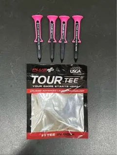 PLUS TOUR TEE ゴルフティー 4本　ピンクセット