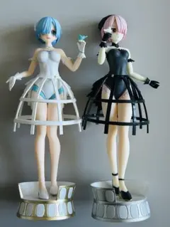 リゼロ フィギュア ラウンドワン 限定 鳥籠ドレス クリームソーダ 19点セット ラウンドワン限定 リゼロ レム ラム フィギュア クリームソーダ 鳥籠
