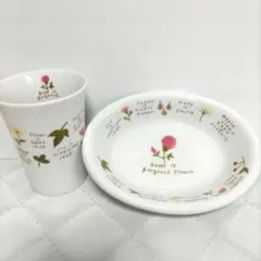 【美品】Shizi Katoh Design ボタニカル柄 カップ＆SOAP入れ