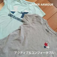 UNDER ARMOUR Tシャツ140グレー T星刺繍アンダーアマースポーツ