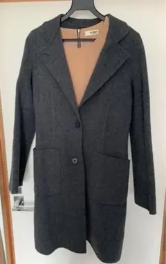 セオリー　ダブルフェイスコート　チャコールグレー　美品