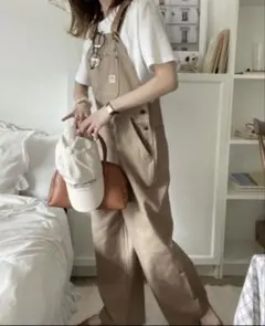 Java ベージュ オーバーオールS