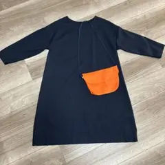 魔女　ネイビー ワンピース ハロウィン　ポシェット付き　ハンドメイド