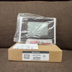 RHYTHM 電波時計 デジタル 置時計 茶色 木目 8RZ172SR06
