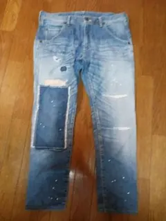 Wjk Denim pants ダメージ加工　ペイント　パッチワーク　ストレッチのサムネイル