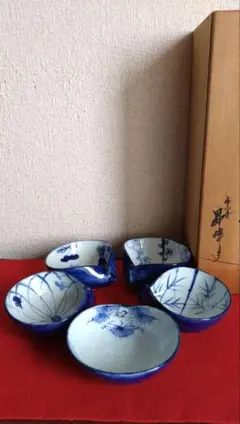 瀬戸焼の人気陶芸家 鈴木義美作 向付5個セット - メルカリ