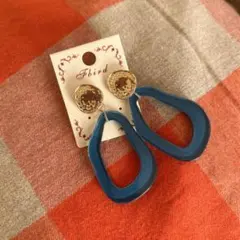 ピアス　ブルー　フープ型