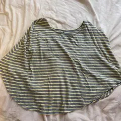 授乳ケープ グレーとイエローのストライプ