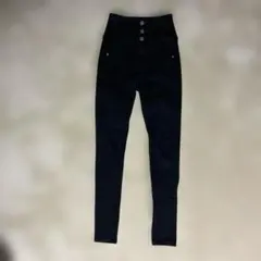 ダークブルー ハイウエストスキニージーンズ