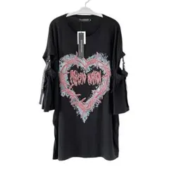 PSYCHO NATION ハートモチーフ ユニセックス Tシャツ 闇 地雷のサムネイル